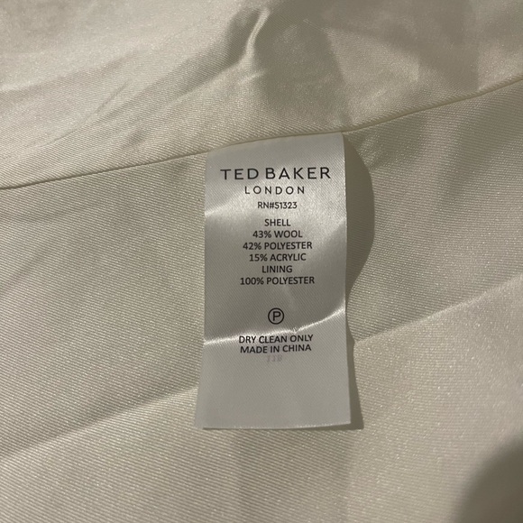 Ted Baker Tweed V Neck Blazer Vanilla Ice size 6 - Picture 9 of 10